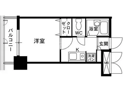 プリーマ赤坂(1K/2階)の間取り写真