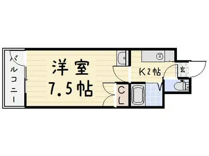 ニューサンリバー7番館(1K/11階)の間取り写真