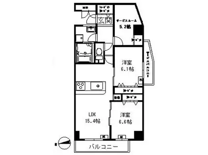 デラーノ(2SLDK/4階)の間取り写真