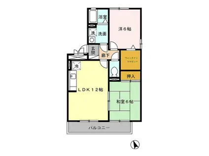 セジュール小森野(2LDK/1階)の間取り写真