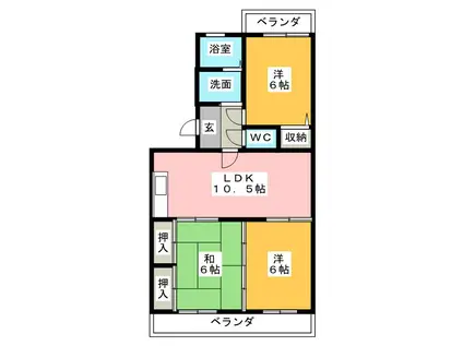プランシェ青山(3LDK/3階)の間取り写真