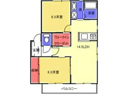 シャーメゾンセリア(2LDK/1階)の間取り写真