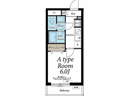 ヴィラ鳩ケ谷(1K/3階)の間取り写真
