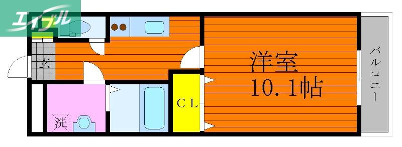ソレイユ西市駅前(1K/1階)の間取り写真