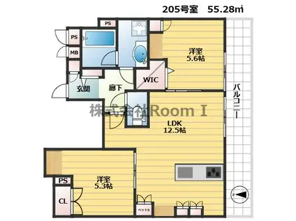 & FUMINOSATO・旭化成ヘーベ(2LDK/2階)の間取り写真