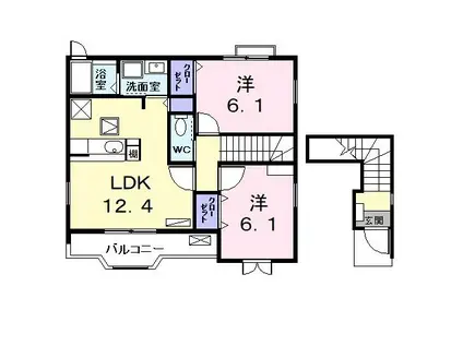 ジェルメ(2LDK/2階)の間取り写真