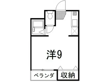 ヴェロクレスト(1K/3階)の間取り写真