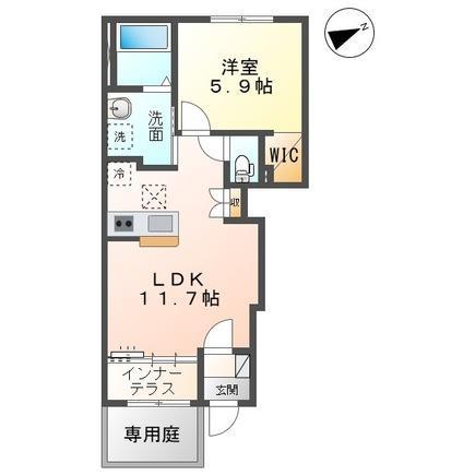 イノベスタ(1LDK/1階)の間取り写真