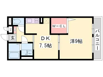 サンテ・レザンジュ B棟(1DK/2階)の間取り写真