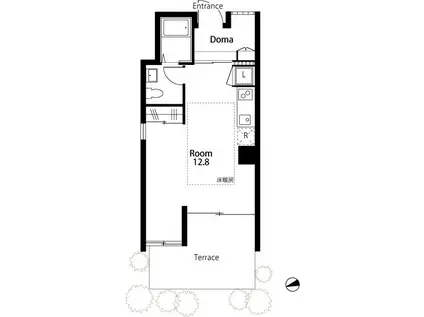 APARTMENT 惣(ワンルーム/1階)の間取り写真