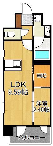 プレジデンス ざ 三萩野(1LDK/4階)の間取り写真
