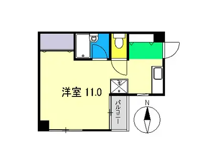 サクレクール(ワンルーム/3階)の間取り写真