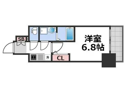 エスリード大阪上本町ブランシュ(1K/12階)の間取り写真
