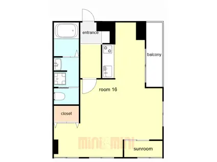 神ノ木植田マンション(ワンルーム/3階)の間取り写真