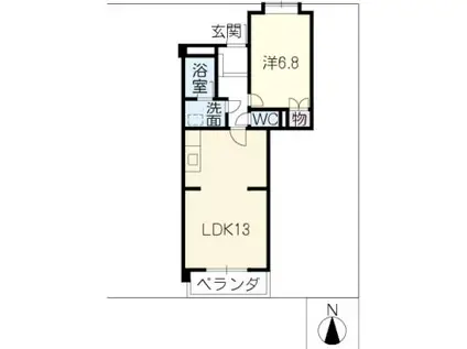 サンシティー覚王山(1LDK/1階)の間取り写真