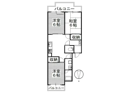 エーユーソフィア(3DK/1階)の間取り写真