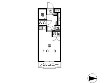 トムキャット101(1K/5階)の間取り写真