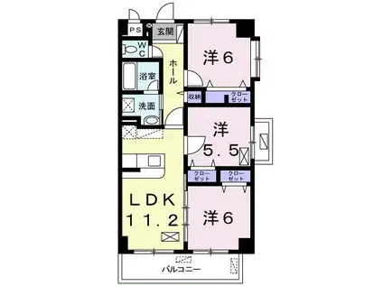 RIVERGATES小禄(3LDK/4階)の間取り写真