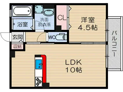 パナメゾンプレミアム(1LDK/1階)の間取り写真