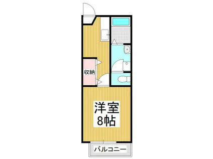 フレグランスあづみA(1K/1階)の間取り写真