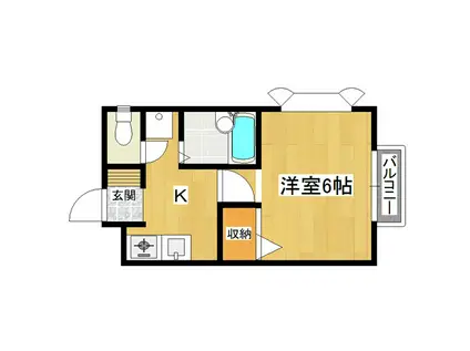 グレースガーデン(1K/1階)の間取り写真