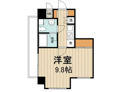 KDXレジデンス門前仲町(1K/4階)の間取り写真