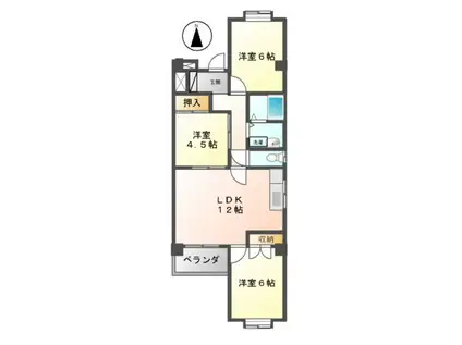 ベルパレス千代田(3LDK/7階)の間取り写真