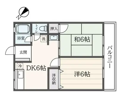 シティハイム シムラA(2DK/2階)の間取り写真