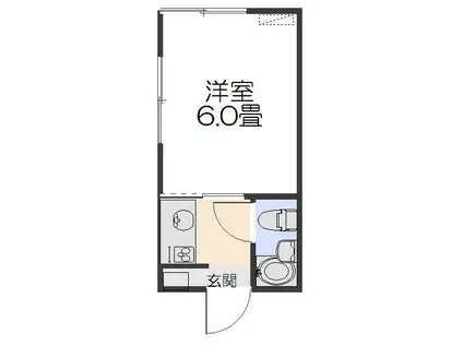 コーポヤマト(1K/2階)の間取り写真