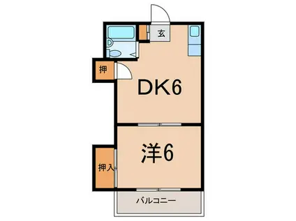 コーポ高橋(1DK/2階)の間取り写真