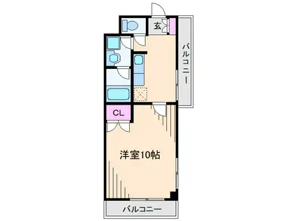 リエス溝口(1K/3階)の間取り写真