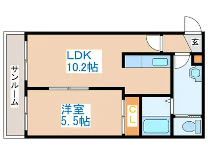 セントポーリアノヴェル(1LDK/4階)の間取り写真