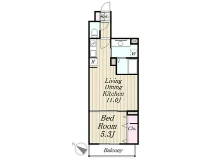 ラ・フォルテ弦巻(1LDK/3階)の間取り写真