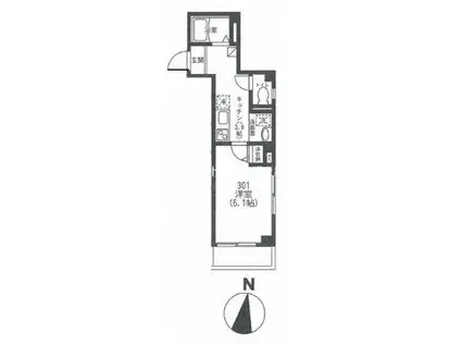 ラ・プラージュ木場(1K/3階)の間取り写真