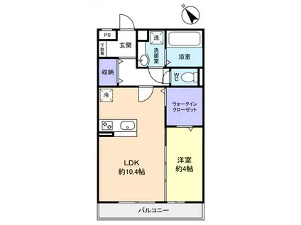 リヴェール(1LDK/3階)の間取り写真