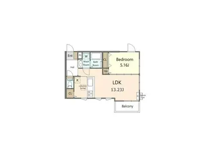 アゼリア(1LDK/2階)の間取り写真