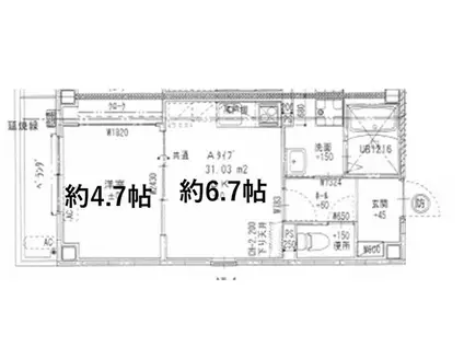 GARDENIA天王寺南(1DK/1階)の間取り写真
