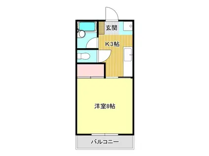ロイヤルマンション植松(1K/2階)の間取り写真