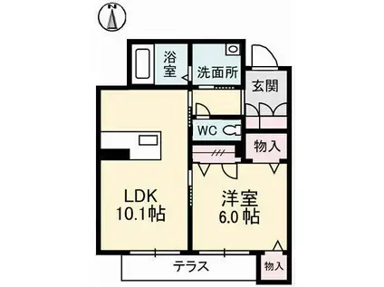 グランマスト今(1LDK/1階)の間取り写真