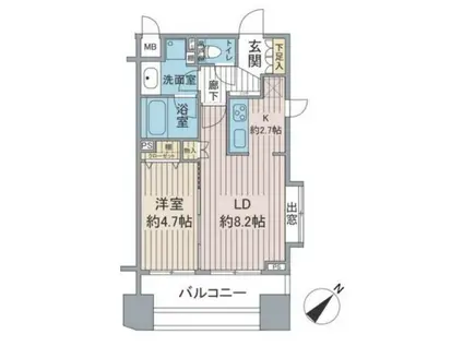 ダイナシティ雷門(1LDK/7階)の間取り写真
