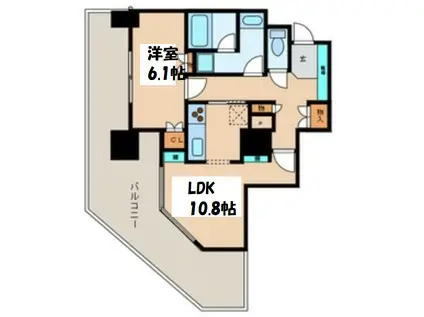 あべのグラントゥール(1LDK/23階)の間取り写真