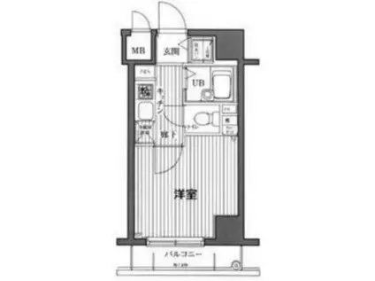 ガラステージ芝公園駅前(1K/4階)の間取り写真