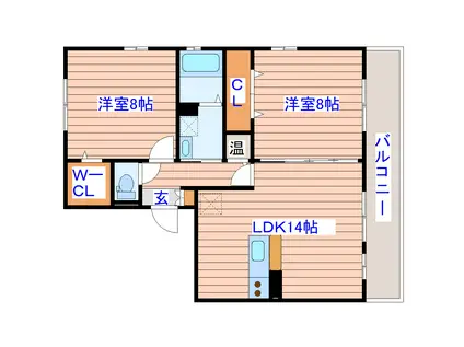 りあんコート(2LDK/1階)の間取り写真