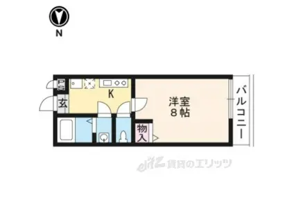 フラッティ京都御所北(1K/3階)の間取り写真