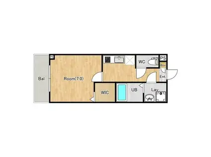 ジーメゾン中葛西(1K/2階)の間取り写真