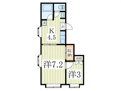 ドルフィン柏(2K/2階)の間取り写真