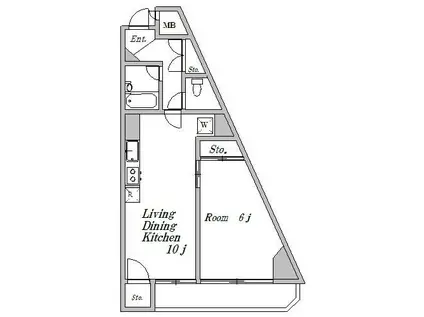 パシフィックパレス池の端(1LDK/7階)の間取り写真