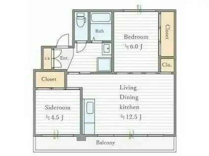 SKYCREST今立2号棟(2LDK/1階)の間取り写真
