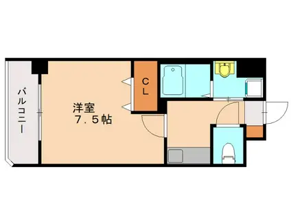 ベルグランデ西新(1K/5階)の間取り写真