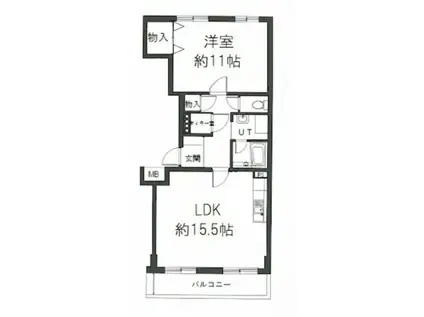 札幌第11トーカンマンション真駒内(1LDK/3階)の間取り写真